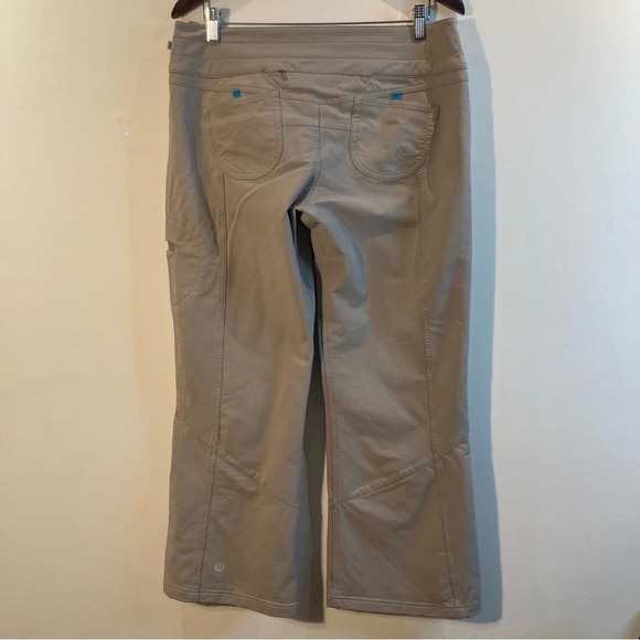 LULULEMON Sz 10 Carry Less Wide Leg Pockets Snap Button  Zipper Vintage Pants - Picture 6 of 11